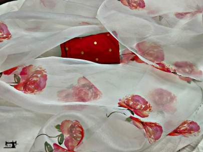 Winter Collection Moss Organza Saree With Digital Print