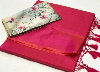 ZOYA SILK Digital printed rani saree 