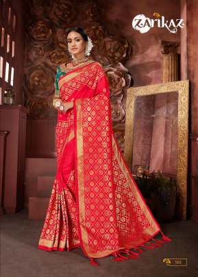 Zarika Rajvee Banarasi Silk Designer Red Color Saree