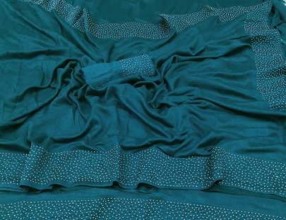 Zoya Silk Silver Beads Daimond Work Border Nd Jumuka Rama
