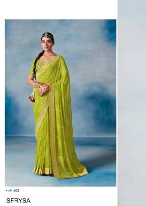 Amaya Catalog Green Color Bandhini Print Saree Launching Beautiful Concept By Rajyog Brand
