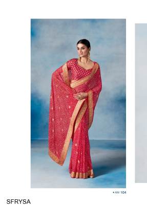 Amaya Catalog Pink Color Bandhini Print Saree Launching Beautiful Concept By Rajyog Brand