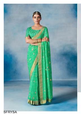 Amaya Catalog Sky Color Bandhini Print Saree Launching Beautiful Concept By Rajyog Brand