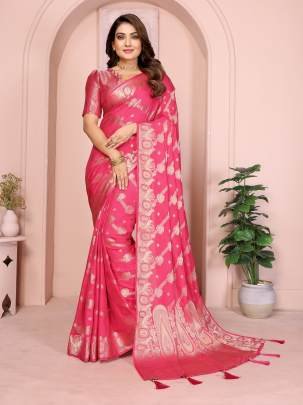 BANARASI SILK  Premium And Superior Soft Georgette Silk Banarasi Saree Features An Archival Intricate Leheriya Weaving With Unique Colours Concept In 