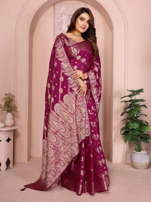 BANARASI SILK  Premium And Superior Soft Georgette Silk Banarasi Saree Features An Archival Intricate Leheriya Weaving With Unique Colours Concept In