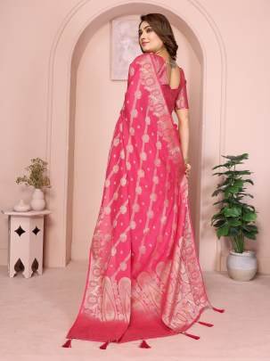 BANARASI SILK  Premium And Superior Soft Georgette Silk Banarasi Saree Features An Archival Intricate Leheriya Weaving With Unique Colours Concept In