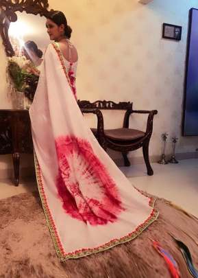 beautiful vichitra silk digital printed saree
