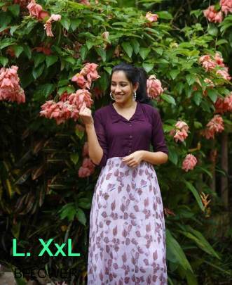 Black Fancy Kurti Flower