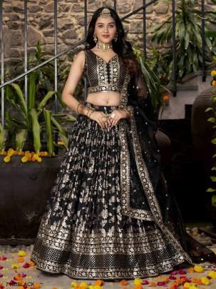 Black Lehenga Choli Set Glamorous Ethnic Statement By Zeel Clothing