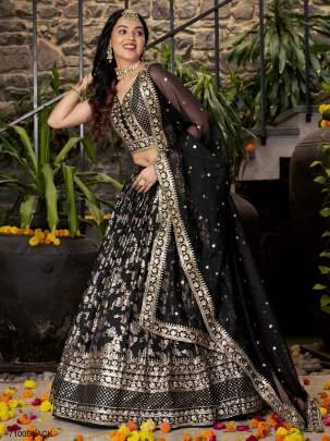 Black Lehenga Choli Set Glamorous Ethnic Statement By Zeel Clothing