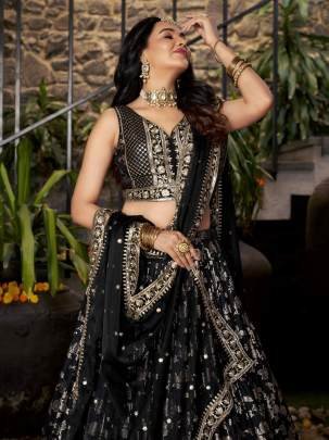 Black Lehenga Choli Set Glamorous Ethnic Statement By Zeel Clothing