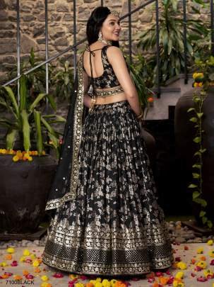 Black Lehenga Choli Set Glamorous Ethnic Statement By Zeel Clothing