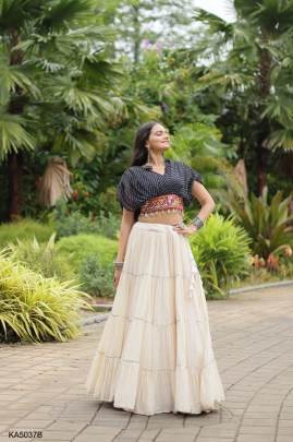 Black Navrati Lehenga Cord Set KA5037