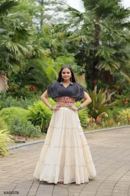 Black Navrati Lehenga Cord Set KA5037