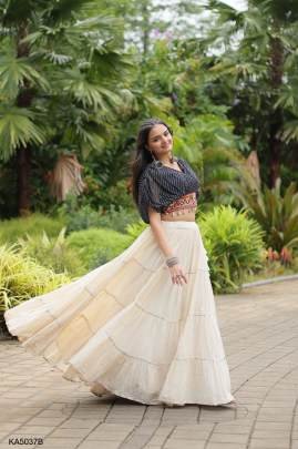 Black Navrati Lehenga Cord Set KA5037