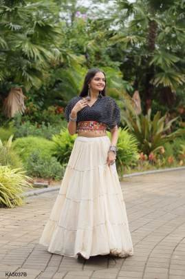 Black Navrati Lehenga Cord Set KA5037