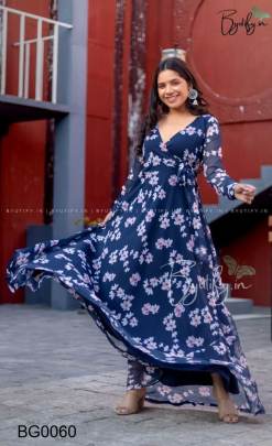  Blue Georgette Gown G0060