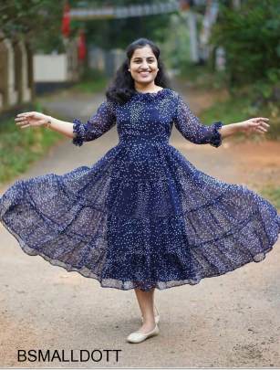 Blue Georgette Gown Smalldott