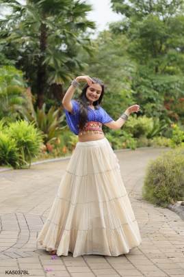 Blue Navrati Lehenga Cord Set KA5037