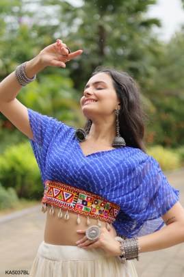 Blue Navrati Lehenga Cord Set KA5037
