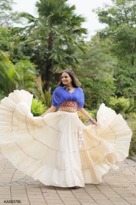Blue Navrati Lehenga Cord Set KA5037