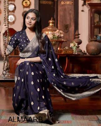 Blue Woven Kanjivaram Pure Silk Art Silk Saree