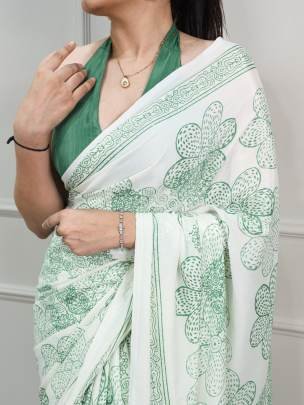 Classic beauty redefined with its silky smooth texture and artistic floral detailing, this saree is the perfect blend of tradition and trend YNF7210PS