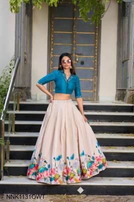 Co-ord Set Lehenga Unfold the beauty of Tussar florals  NNK1131OWT