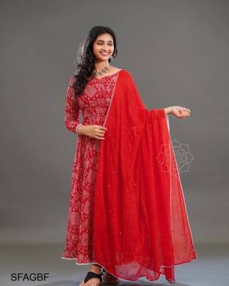 Dark Pink Butti Fox Georgette With  kolam Mural Print Gown