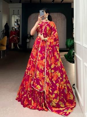 Drape yourself in vibrant floral marble prints that flow with every twirl and celebrate timeless traditional elegance  LNB1145PNK