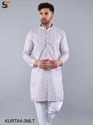 Festival Special Multicolor Print Kurta Pyjama For Men