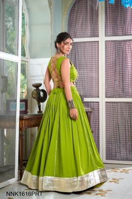 Festive Fashion at Its Best: Rayon Perrot Lehenga and Gamthi Work Blouse for Navratri NNK1616PRT