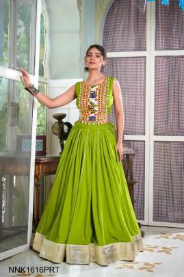 Festive Fashion at Its Best: Rayon Perrot Lehenga and Gamthi Work Blouse for Navratri NNK1616PRT