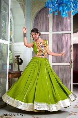 Festive Fashion at Its Best: Rayon Perrot Lehenga and Gamthi Work Blouse for Navratri NNK1616PRT