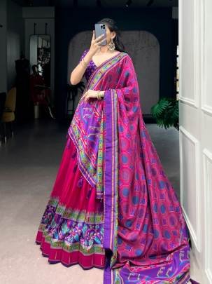 Festive fashion should feel as special as the moment rich Tasar silk paired with bold design and iconic shine  LNB1255PNK