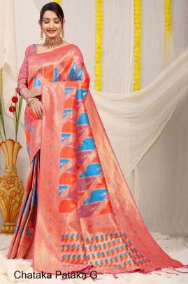 Gajri Color Shade Soft Silk Based In Gold Jari Work Chataka Pataka