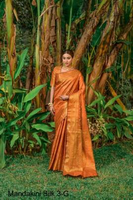 Gajri Heavy Litchi Silk With Gold Zari Mandakini Silk 3