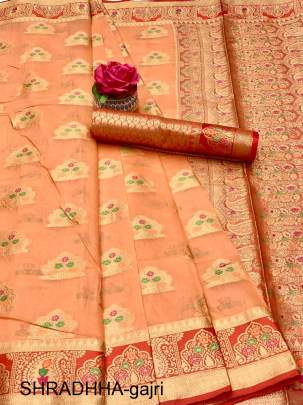 Gajri Heavy Litchi Silk With Gold Zari SHRADHHA