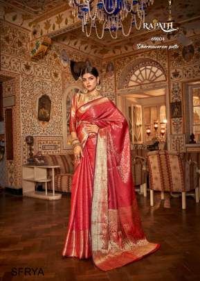 Get The Perfect Look Of Red Color Saree With Beautiful Kanchivaram Arunima Catalog By Rajpath