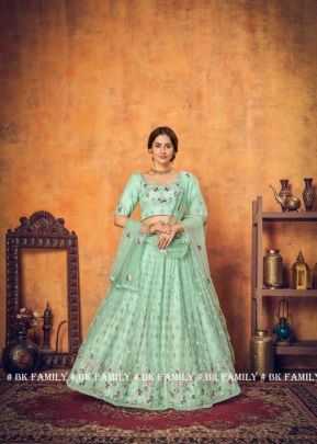 GIRLY VOL  18 Bridal Look Lehengha Choli In Light Rama Green Color By SHUBHKALA  