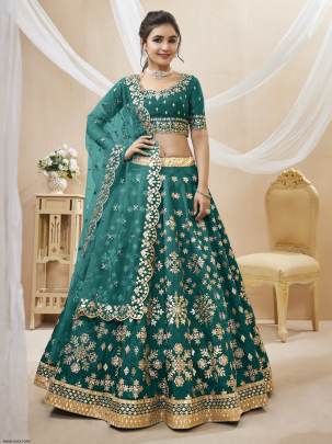 Green Art Silk Lehenga Angelic Vol 1 by Zeel Clothing