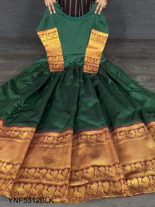Green Beautiful Gown with Weaving Zari Work YNF5312