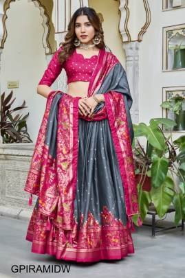 Green Blouse Piramid Lehenga In  Wine