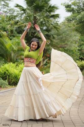 Green Navrati Lehenga Cord Set KA5037