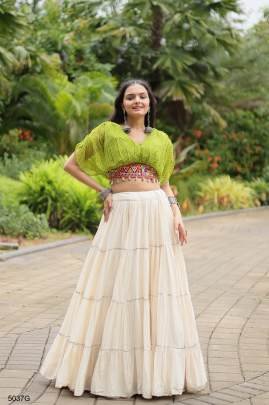 Green Navrati Lehenga Cord Set KA5037