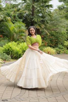 Green Navrati Lehenga Cord Set KA5037