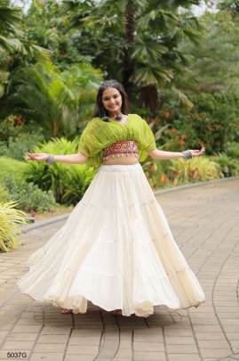 Green Navrati Lehenga Cord Set KA5037
