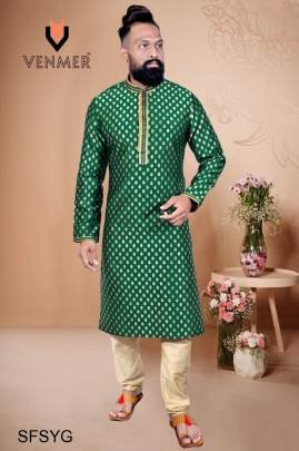 Green Pinterest Kurta Pajama Heavy Jacquard Butti Silk