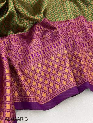 Green Solid Plain Kanjivaram Art Silk Saree