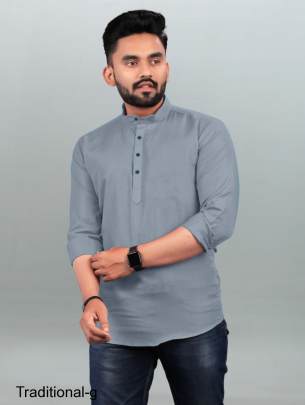 Grey Short Kurta for every function Traditional